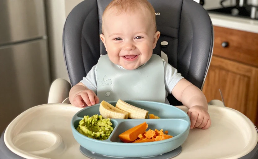 Wellness checklists: foods, textures, and portion sizes by baby's age