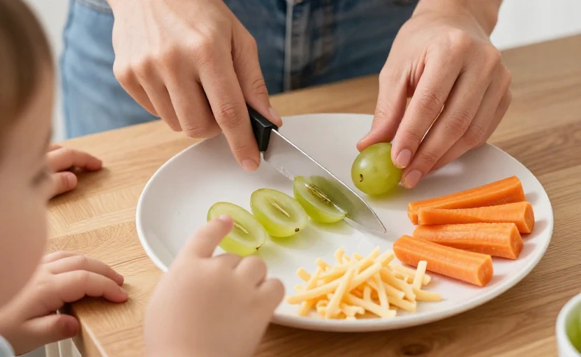 What pediatric guidelines say about foods that pose choking risks