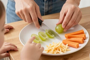 What pediatric guidelines say about foods that pose choking risks