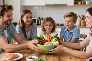 A practical explainer on building a family meal plan that supports mental health