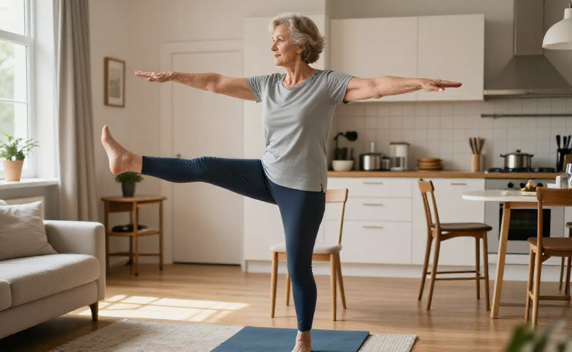 4 expert-backed exercises for improving balance in seniors at home