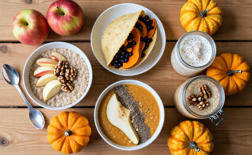 4 quick plant-based breakfast ideas with seasonal fall produce