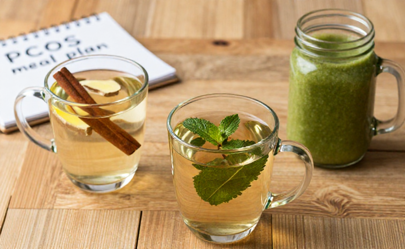 3 drinks that may support insulin sensitivity in a PCOS 7-day meal plan