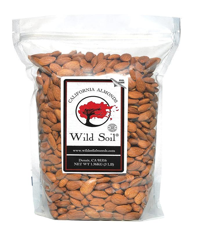 Wild Soil Terra Preta Almonds – Higher Protein and Higher Vitamin E Than Other Almonds, Beyond Organic: Eco Farmed with Proprietary Root Technology, Raw