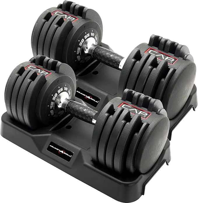 CAP ADJUSTABELL Adjustable Dumbbell Weights - Singles & Pairs | 12.5 lb, 25 lb & 55 lb | Multiple Handle Options