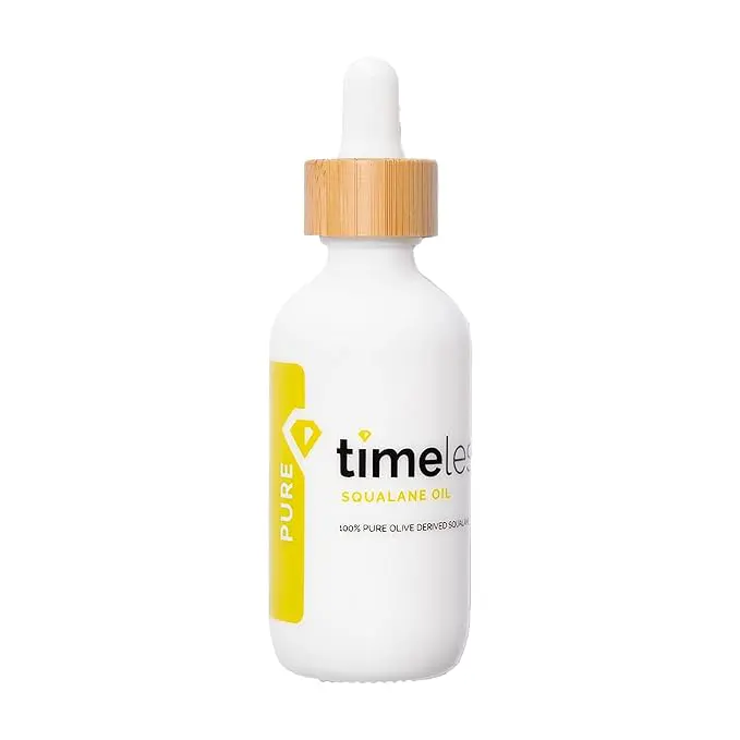 Timeless Skin Care Squalane Oil 100% Pure - Plant-Based Face Oil - Fragrance-Free - For Dry Skin - Moisturizing - 2 oz