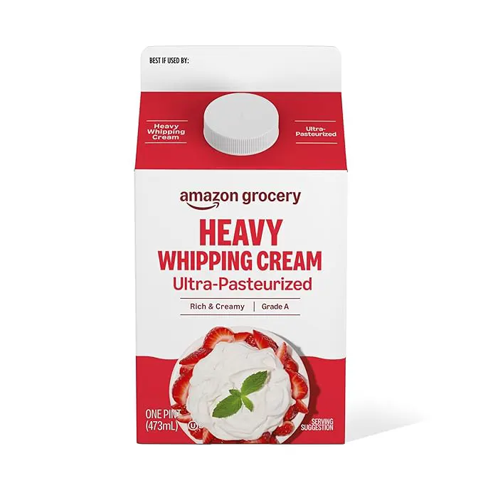 Amazon Grocery, Heavy Whipping Cream, Ultra-Pasteurized, 16 Fl Oz
