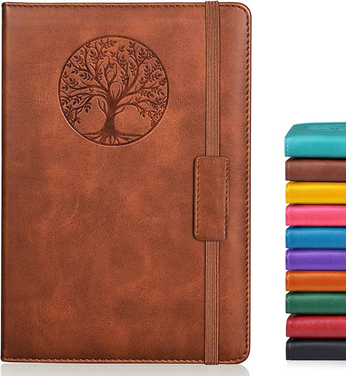 Lined Journal Notebook for Women Men,256 Thick Pages,A5 Hardcover Vintage Leather Journal for Writing,Travel,Business,Work, School,College Ruled Notebooks for Note Taking,Daily Diary 5.7"×8.3"
