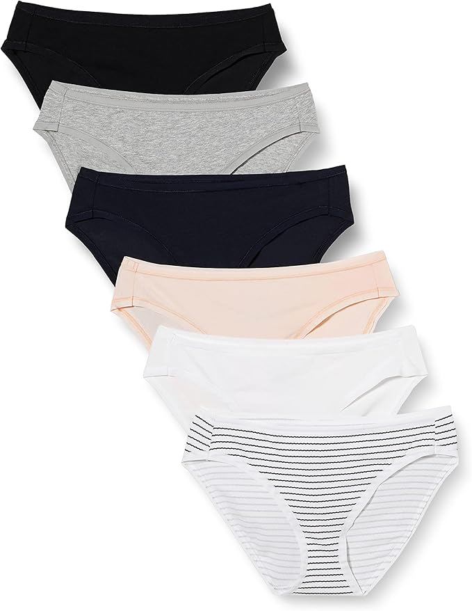 Amazon Essentials Women's Breathable Cotton Bikini Brief Underwear with Full Coverage, Multipacks