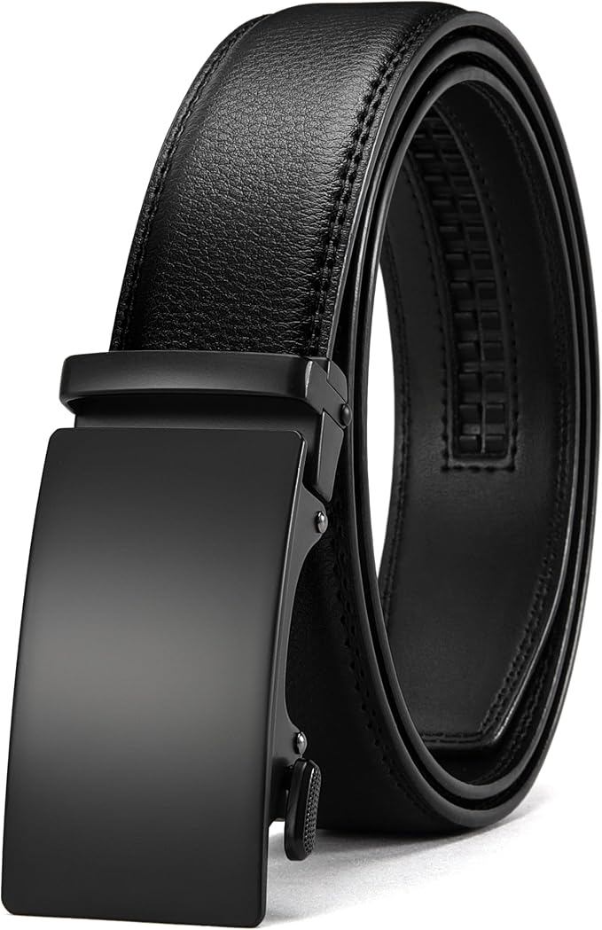 CHAOREN Mens Belt - Mens Ratchet Belt Leather 1 3/8" for Dress Pant - Micro Adjustable Belt Fit Everywhere