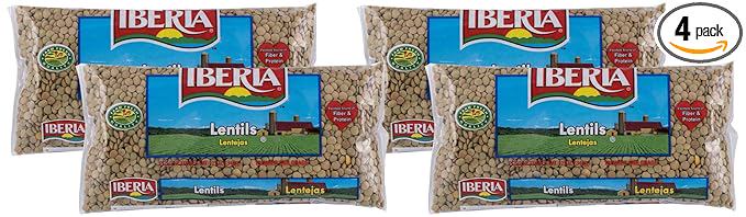 Iberia Dry Lentils, 12 Oz (Pack of 4)