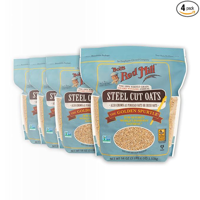 Bob's Red Mill Steel Cut Oats, 54oz (Pack of 4) - Non GMO, Whole Grain, Vegan, Kosher