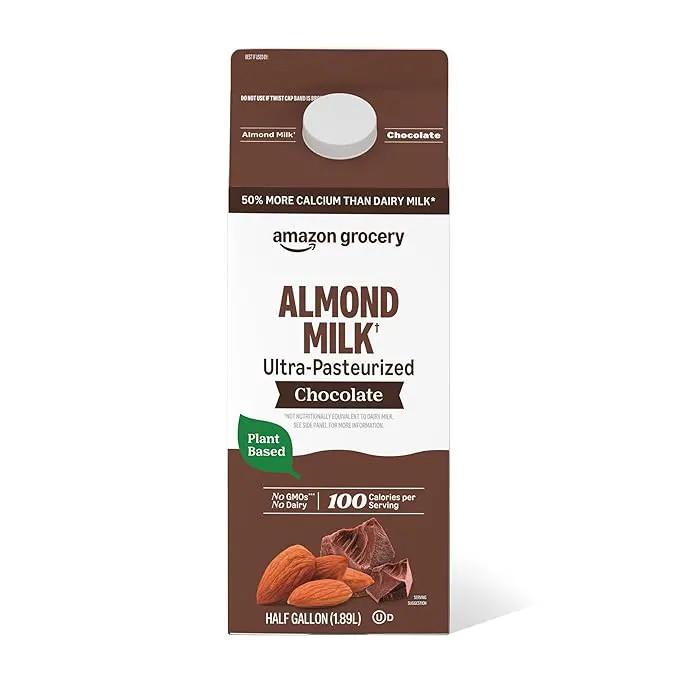 Amazon Grocery, Chocolate Almond Milk, Half Gallon, 64 Fl Oz