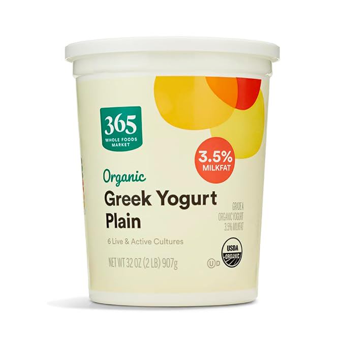Organic Greek Whole Milk Yogurt, Plain, 32 oz