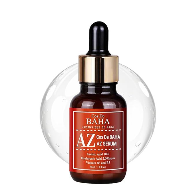 Cos De BAHA Premium Azelaic Acid 10% Serum 1 Fl Oz – Niacinamide & Panthenol Face Serum for Blemish-Prone, Redness-Prone & Oily Skin – Lightweight Aloe-Based Korean Skincare (30 ml)