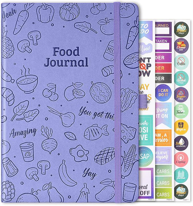 Food Journal - Food Journal for Women Weight Loss, 6 Month Meal Planner & Food Diary, 5.8x8.3" Fitness Journals for Tracking Meals, Count Calories and Achieve Goals