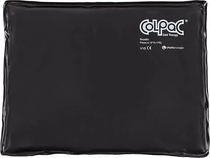 Chattanooga ColPac - Reusable Gel Ice Pack - Black Polyurethane - Standard - 10 in x 13.5 in - Cold Therapy - Knee, Arm, Elbow, Shoulder, Back - Aches, Swelling, Bruises, Sprains, Inflammation
