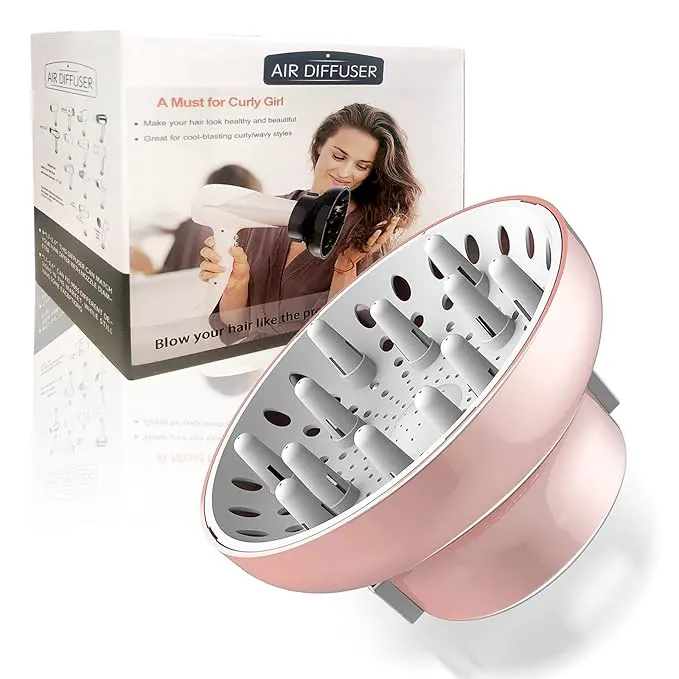 Hair Dryer Diffusers Universal Hair Diffuser Adaptable for Blow Dryers with D-1.7-Inch to 2.6-Inch for Curly or Natural Wavy Hair,Pink