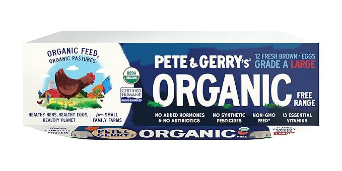 PETE & GERRYS Organic Brown Large Grade A Eggs, 12 CT