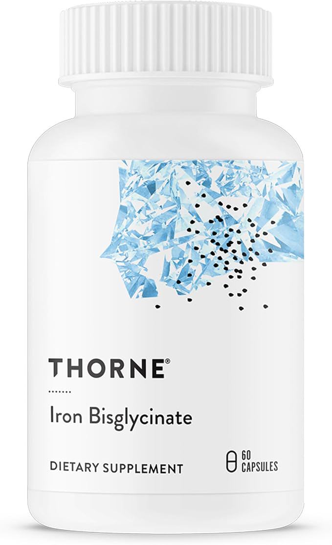 THORNE - Iron Bisglycinate - 25 mg Iron Supplement for Enhanced Absorption Without Gastrointestinal Side Effects* - Chelated Iron Capsules - NSF Certified for Sport - Gluten-Free - 60 Servings