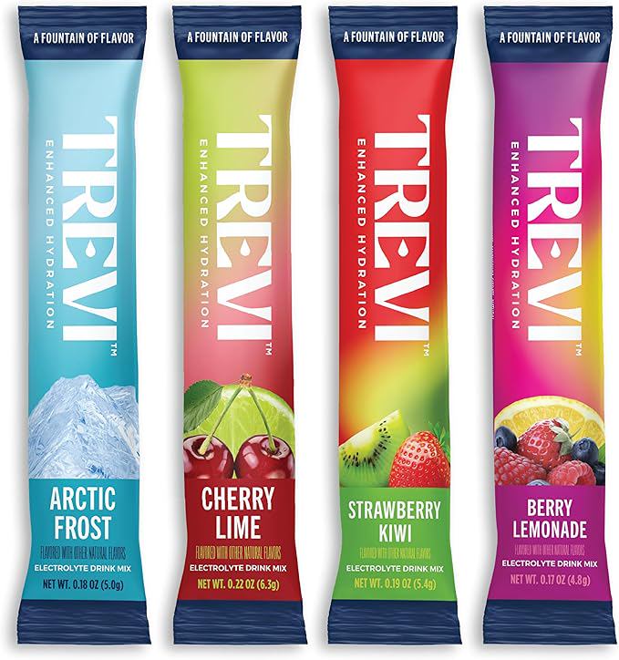 TREVI™ Everyday Sugar Free Electrolytes - Essential Drink Mix Hydration Powder Packets - 28 Count - Favorites Variety Pack - Cherry Lime, Strawberry Kiwi, Berry Lemonade, Arctic Frost