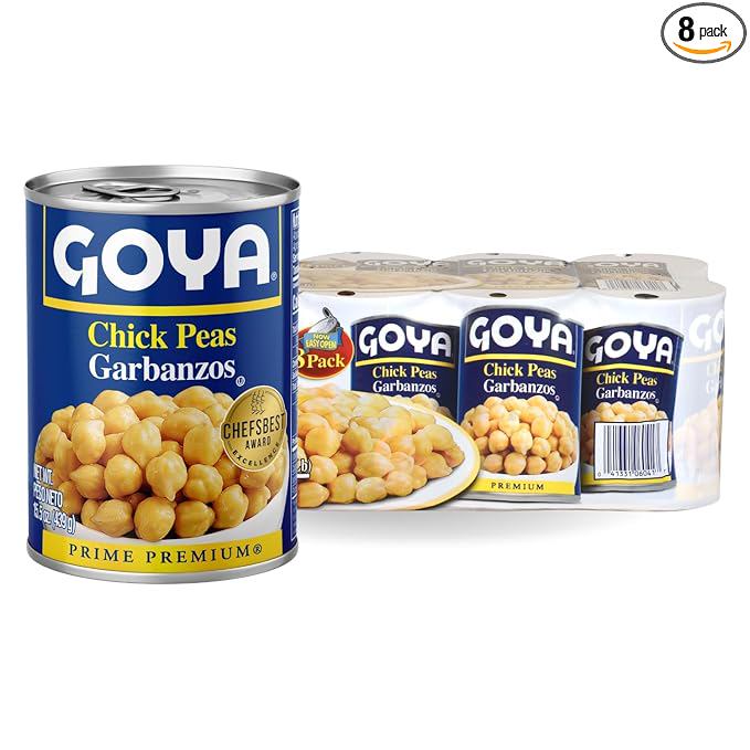 Goya Foods Chick Peas, Garbanzo Beans, 15.5 Ounce (Pack of 8)