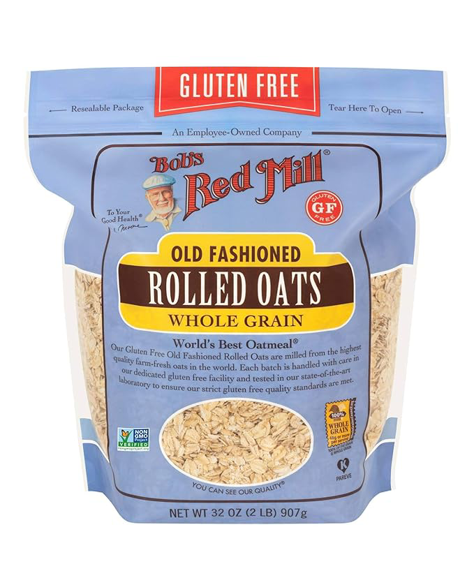 Bob's Red Mill Gluten Free Old Fashioned Rolled Oats, 32oz (Pack of 1) - Non GMO, Whole Grain, Vegan, Kosher